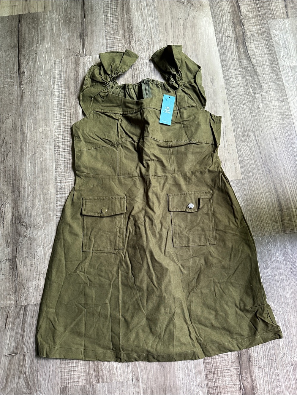 Cupshe Olive Green Utility Pocket Dress